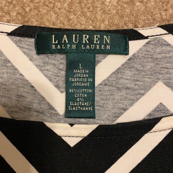 Ralph Lauren Black and White Chevron Top - Picture 3 of 4